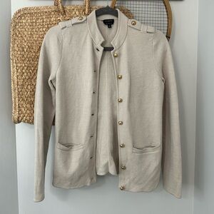 Talbots cream/beige pure merino wool sweater/ cardigan